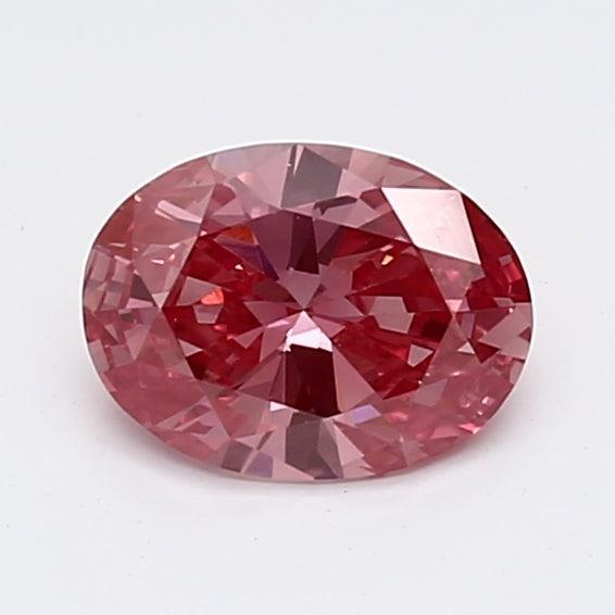 Loose 0.72 Carat Vivid Pink VS2 IGI Certified Lab Grown Oval Diamonds