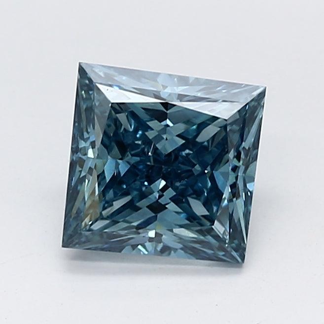 Loose 1.31 Carat Intense Blue SI1 IGI Certified Lab Grown Princess Diamonds