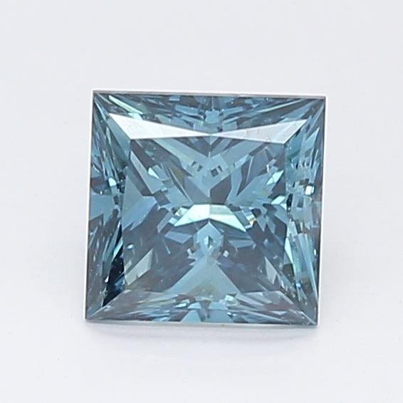 Loose 0.91 Carat Deep Blue SI1 IGI Certified Lab Grown Princess Diamonds