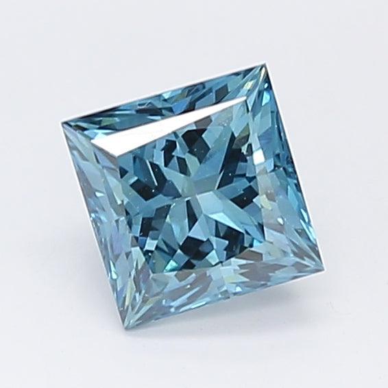 Loose 0.89 Carat Deep Blue VS1 IGI Certified Lab Grown Princess Diamonds