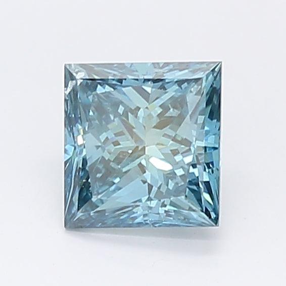 Loose 0.84 Carat Deep Blue SI1 IGI Certified Lab Grown Princess Diamonds