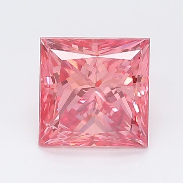 Loose 1.44 Carat Vivid Pink SI1 IGI Certified Lab Grown Princess Diamonds