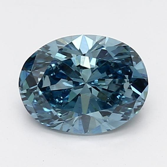 Loose 0.95 Carat Vivid Blue VS1 IGI Certified Lab Grown Oval Diamonds