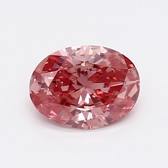 Loose 0.53 Carat Vivid Pink SI1 IGI Certified Lab Grown Oval Diamonds