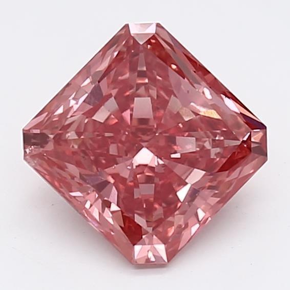 Loose 1.35 Carat Vivid Pink SI1 IGI Certified Lab Grown Radiant Diamonds