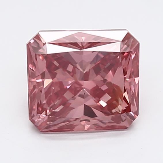 Loose 1.31 Carat Vivid Pink SI1 IGI Certified Lab Grown Radiant Diamonds