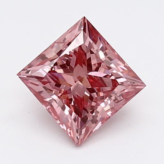 Loose 1.03 Carat Vivid Pink SI1 IGI Certified Lab Grown Princess Diamonds