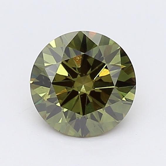 Loose 0.91 Carat Dark Green VS1 IGI Certified Lab Grown Round Diamonds