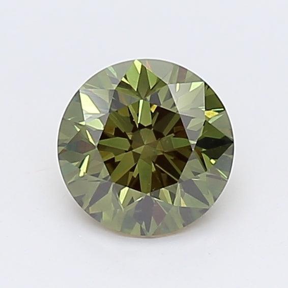 Loose 0.91 Carat Dark Green VS1 IGI Certified Lab Grown Round Diamonds