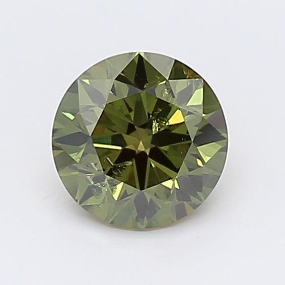 Loose 0.92 Carat Dark Green SI2 IGI Certified Lab Grown Round Diamonds