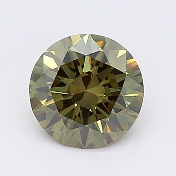 Loose 0.95 Carat Dark Green VS1 IGI Certified Lab Grown Round Diamonds