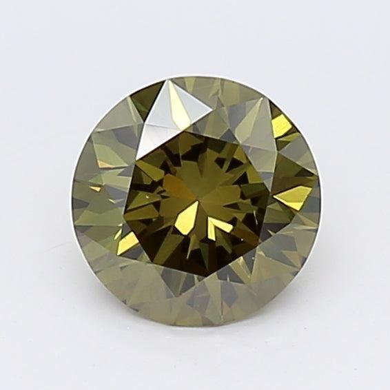 Loose 0.96 Carat Dark Green VS2 IGI Certified Lab Grown Round Diamonds