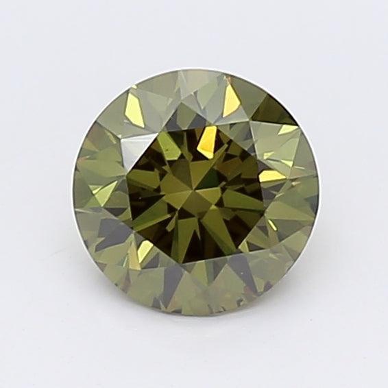 Loose 0.96 Carat Dark Green VS2 IGI Certified Lab Grown Round Diamonds