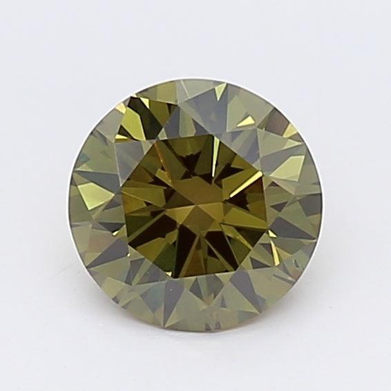 Loose 0.96 Carat Dark Green VS2 IGI Certified Lab Grown Round Diamonds