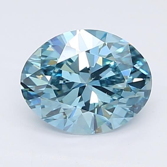 Loose 1.09 Carat Intense Blue SI2 IGI Certified Lab Grown Oval Diamonds