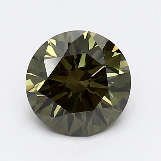 Loose 1.05 Carat Dark Green VS2 IGI Certified Lab Grown Round Diamonds