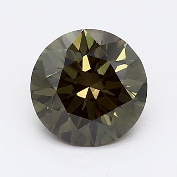 Loose 1.05 Carat Dark Green VS1 IGI Certified Lab Grown Round Diamonds