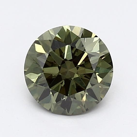 Loose 1.02 Carat Dark Green VS2 IGI Certified Lab Grown Round Diamonds