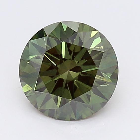 Loose 1.3 Carat Dark Green SI1 IGI Certified Lab Grown Round Diamonds