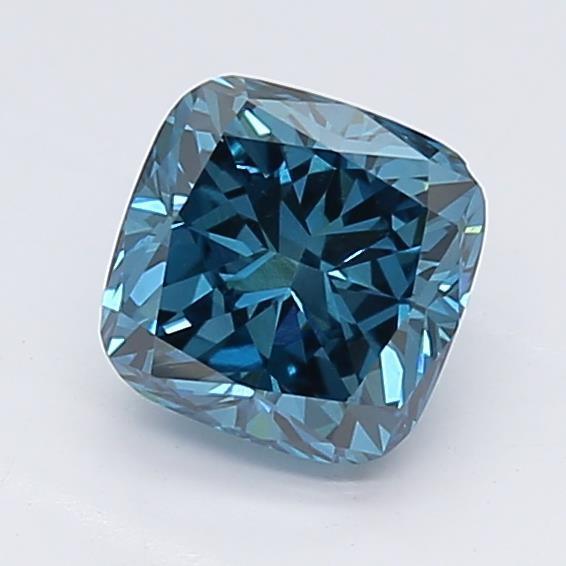 Loose 1.11 Carat Vivid Blue SI1 IGI Certified Lab Grown Cushion Diamonds