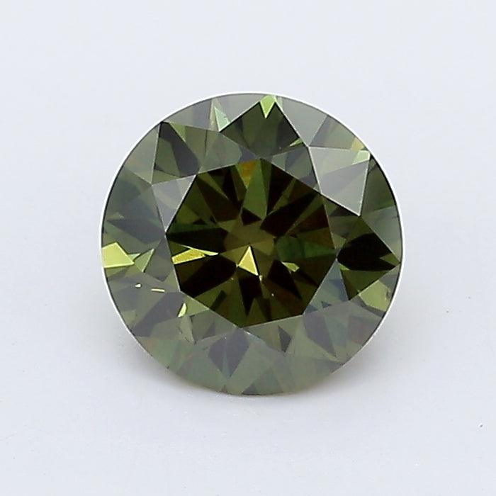 Loose 0.98 Carat Dark Green SI1 IGI Certified Lab Grown Round Diamonds
