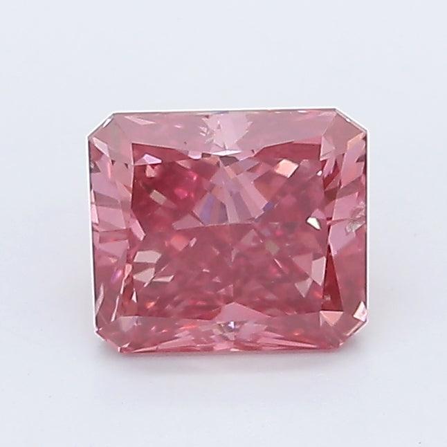 Loose 1.01 Carat Vivid Pink SI1 IGI Certified Lab Grown Radiant Diamonds