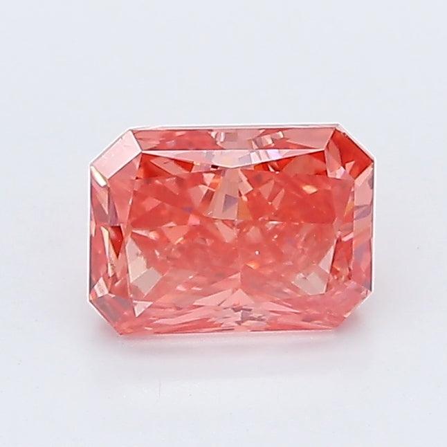 Loose 0.85 Carat Vivid Pink SI1 IGI Certified Lab Grown Radiant Diamonds