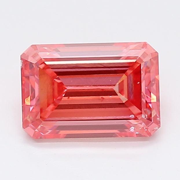 Loose 1.57 Carat Vivid Pink SI1 IGI Certified Lab Grown Emerald Diamonds