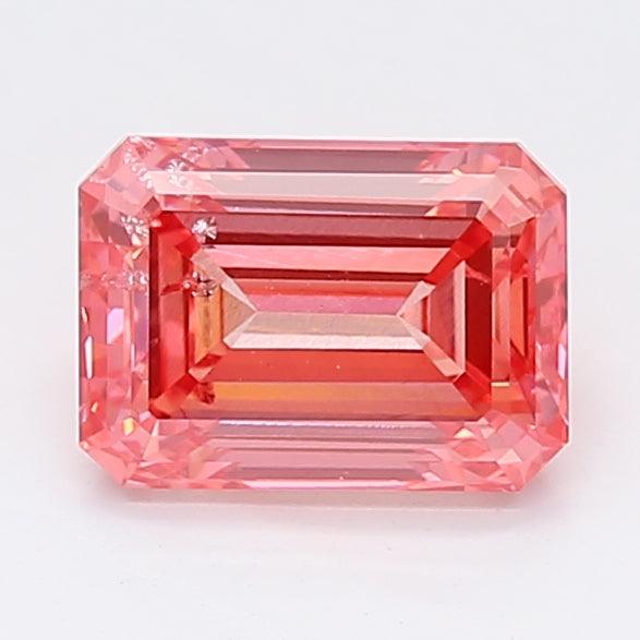 Loose 1.54 Carat Vivid Pink SI2 IGI Certified Lab Grown Emerald Diamonds