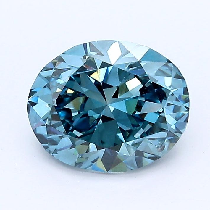 Loose 1.27 Carat Deep Blue SI1 IGI Certified Lab Grown Oval Diamonds