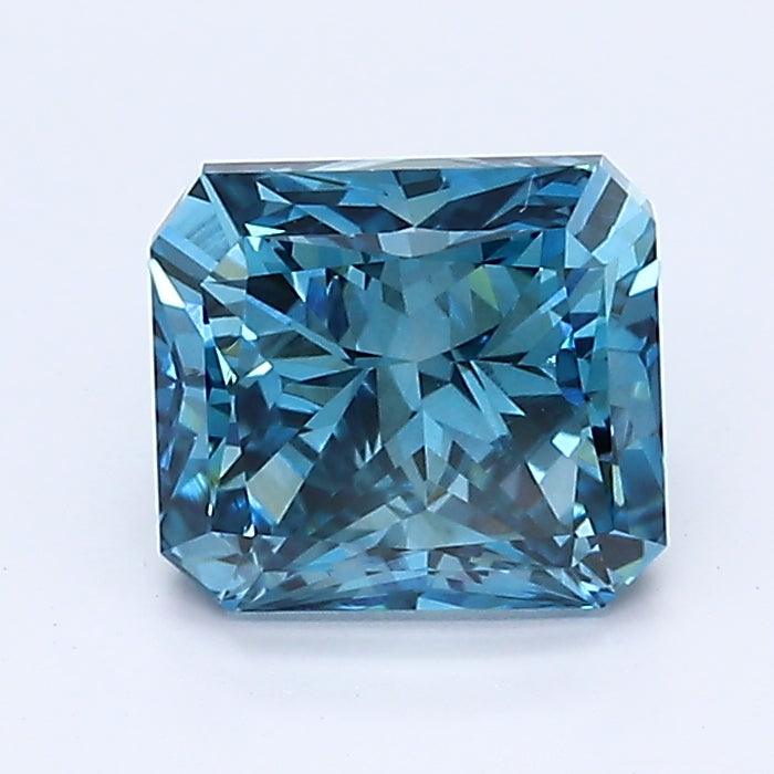 Loose 1.45 Carat Deep Blue VS2 IGI Certified Lab Grown Radiant Diamonds