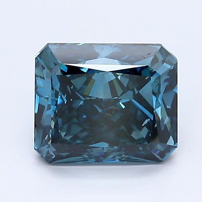 Loose 1.42 Carat Deep Blue SI1 IGI Certified Lab Grown Radiant Diamonds