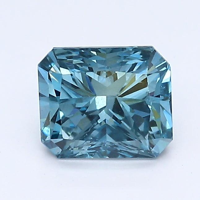 Loose 1.06 Carat Vivid Blue SI2 IGI Certified Lab Grown Radiant Diamonds