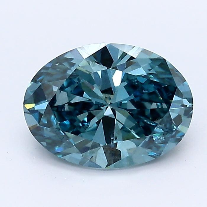 Loose 1.14 Carat Deep Blue SI2 IGI Certified Lab Grown Oval Diamonds