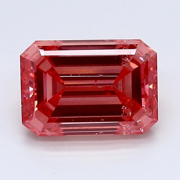 Loose 1.78 Carat Vivid Pink SI2 IGI Certified Lab Grown Emerald Diamonds