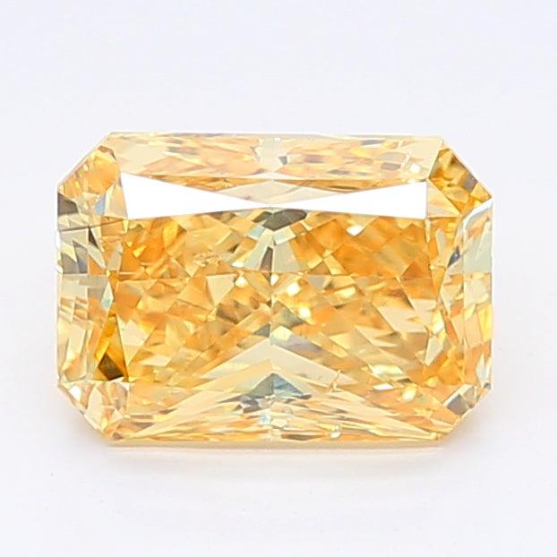 Loose 1.95 Carat Vivid Orange SI1 IGI Certified Lab Grown Radiant Diamonds