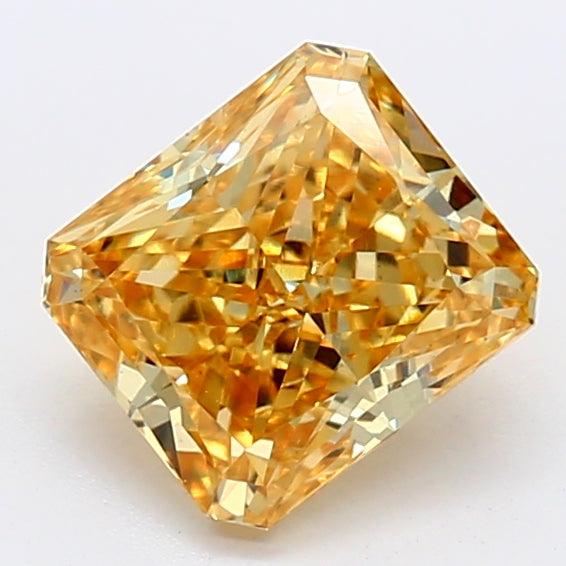 Loose 1.46 Carat Vivid Yellow SI1 IGI Certified Lab Grown Radiant Diamonds