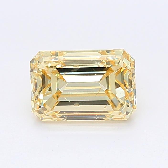 Loose 1.49 Carat Fancy Yellow SI2 IGI Certified Lab Grown Emerald Diamonds