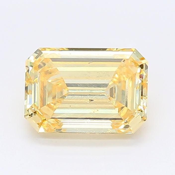 Loose 1.74 Carat Intense Yellow SI1 IGI Certified Lab Grown Emerald Diamonds