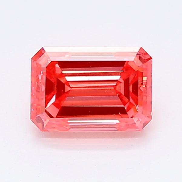 Loose 1.28 Carat Deep Pink SI1 IGI Certified Lab Grown Emerald Diamonds