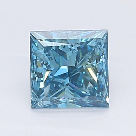 Loose 0.53 Carat Dark Blue VS2 IGI Certified Lab Grown Princess Diamonds