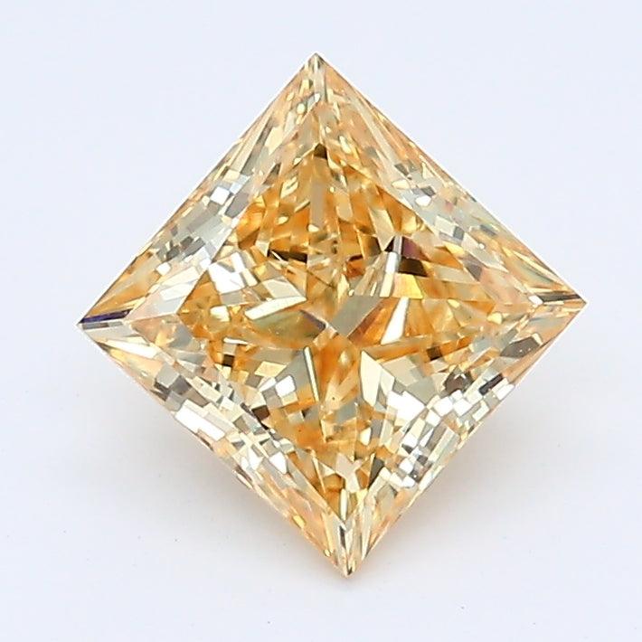 Loose 1.13 Carat Fancy Yellow VS2 IGI Certified Lab Grown Princess Diamonds