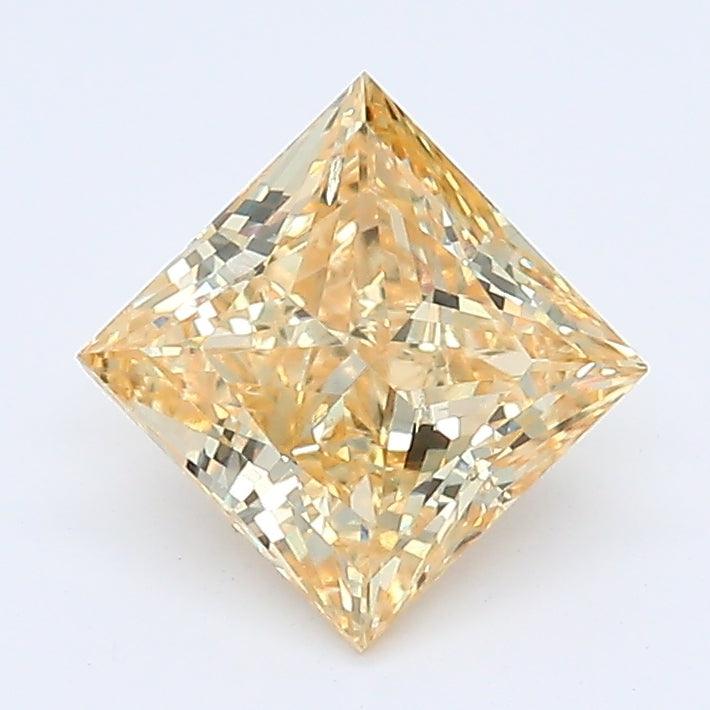 Loose 1.1 Carat Intense Yellow SI1 IGI Certified Lab Grown Princess Diamonds