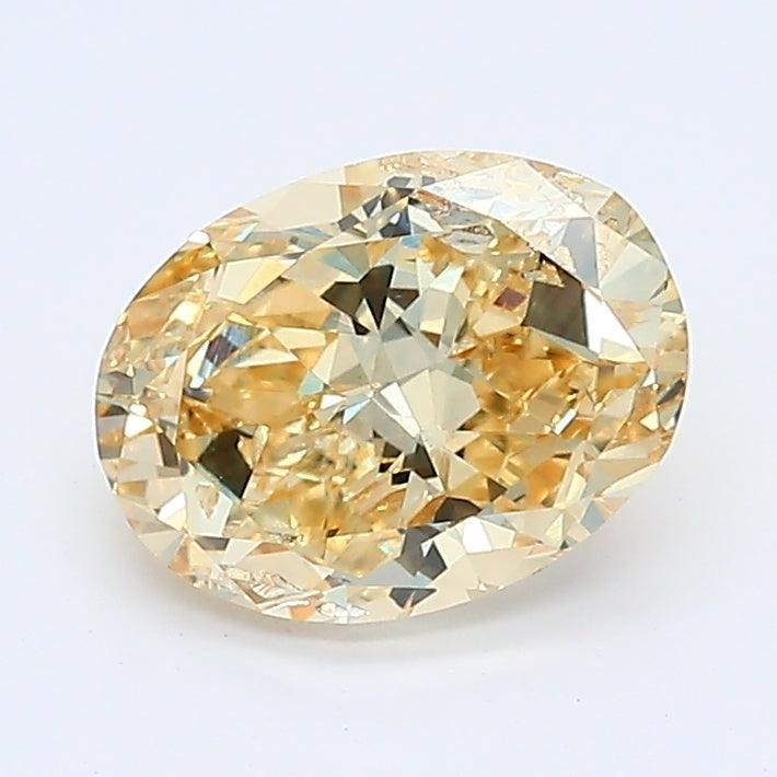 Loose 1.15 Carat Intense Yellow I1 IGI Certified Lab Grown Oval Diamonds