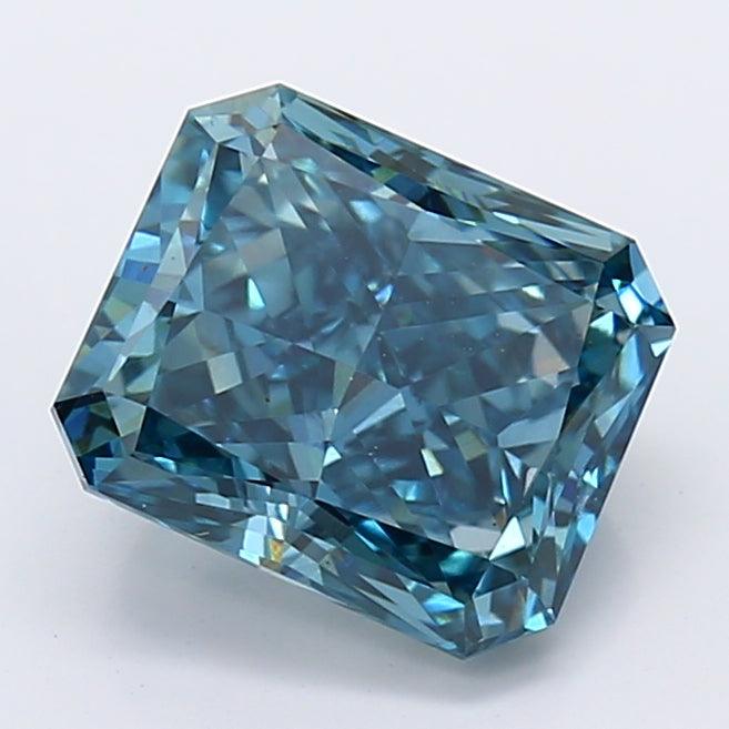 Loose 2.11 Carat Dark Blue SI1 IGI Certified Lab Grown Radiant Diamonds
