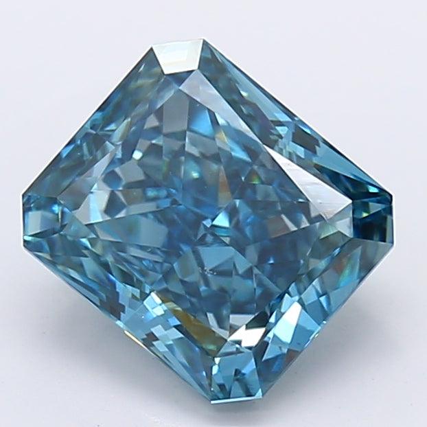 Loose 1.89 Carat Deep Blue VS2 IGI Certified Lab Grown Radiant Diamonds