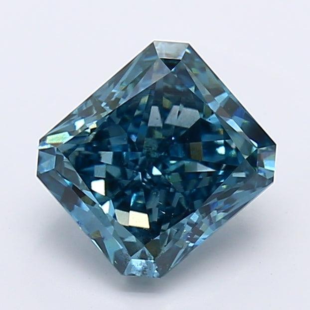 Loose 1.53 Carat Dark Blue SI2 IGI Certified Lab Grown Radiant Diamonds