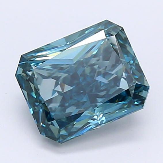 Loose 1.42 Carat Dark Blue VS2 IGI Certified Lab Grown Radiant Diamonds