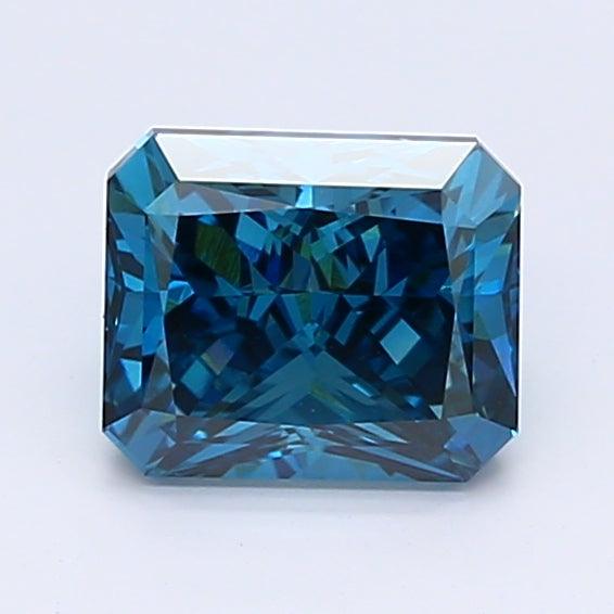 Loose 1.31 Carat Dark Blue VS1 IGI Certified Lab Grown Radiant Diamonds