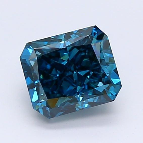 Loose 1.27 Carat Dark Blue VS2 IGI Certified Lab Grown Radiant Diamonds